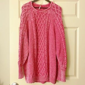 Pink Free People “On a Boat” Sweater Dress